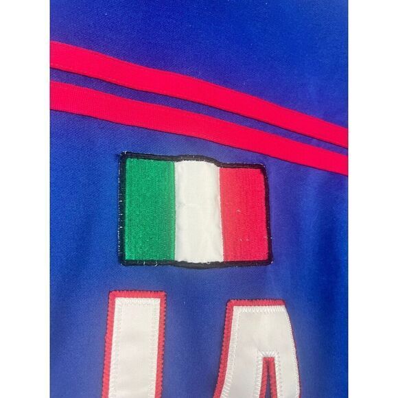 Unisex Italia Zip-Up Jacket Color block Blue White Size XLarge - Picture 9 of 9